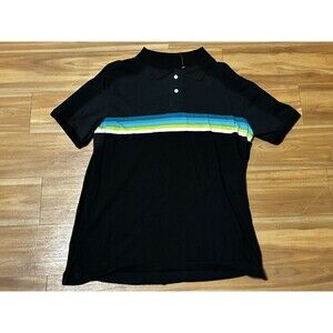 Mossimo Supply Co Polo Shirt Men’s XL Black Athletic Fit Striped Short Sleeve
